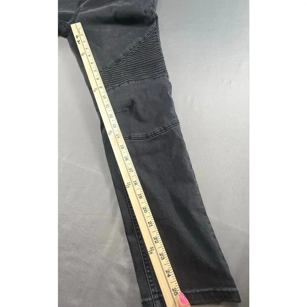 Art Class Girls Size 16 Super Skinny Moto Jeans Black Stretch Pull On